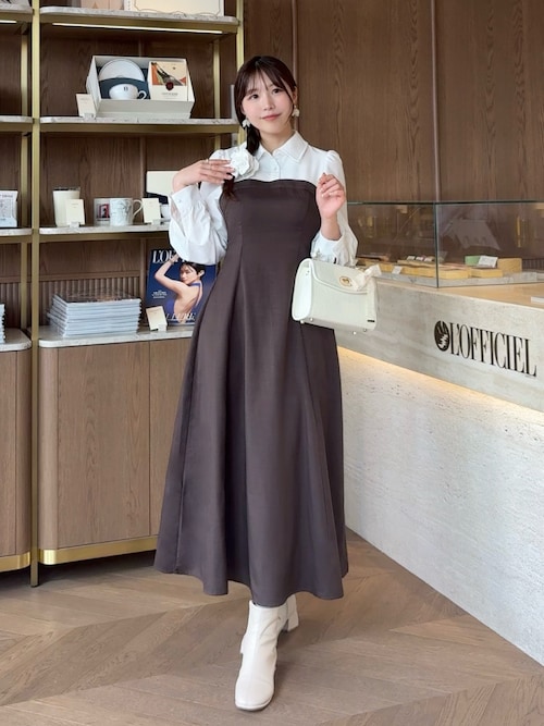 CENEA（セネア） ワンピース シャツドッキングフレアワンピース