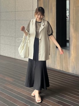 「アイテム（ベスト）」を使った、れいぴ🐥🍨さん（レディース・158cm・10代）の夏コーディネート