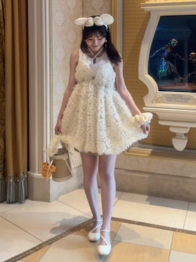 「NOTREemor（ノートルエモア）のtulle mini dress（ドレス）」を使った、れいぴ🐥🍨さん（レディース・158cm・10代）の夏コーディネート