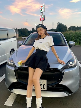 「アイテム（ハンチング/ベレー帽）」を使った、𝑦𝑢𝑘𝑎 🦁さん（レディース・149cm）の夏コーディネート