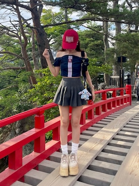 「アイテム（その他トップス）」を使った、𝑦𝑢𝑘𝑎 🦁さん（レディース・149cm）の夏コーディネート
