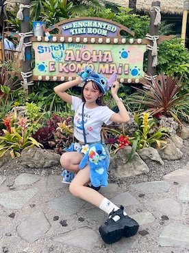 「アイテム（デニムスカート）」を使った、𝑦𝑢𝑘𝑎 🦁さん（レディース・149cm）の夏コーディネート