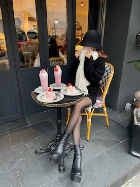 「アイテム（帽子）」を使った、𝑦𝑢𝑘𝑎 🦁さん（レディース・149cm）の秋コーディネート