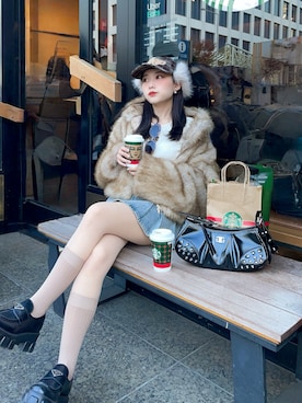 「PRADA（プラダ）のアイテム」を使った、𝑦𝑢𝑘𝑎 🦁さん（レディース・149cm）の冬コーディネート