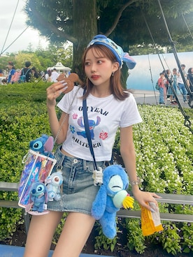 「アイテム（デニムスカート）」を使った、𝑦𝑢𝑘𝑎 🦁さん（レディース・149cm）の夏コーディネート