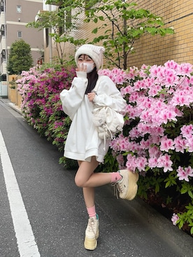 「WEGO（ウィゴー）のアイテム（帽子）」を使った、𝑦𝑢𝑘𝑎 🦁さん（レディース・149cm）の春コーディネート