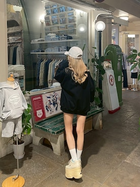 「NEW ERA（ニューエラ）のアイテム」を使った、𝑦𝑢𝑘𝑎 🦁さん（レディース・149cm）の秋コーディネート