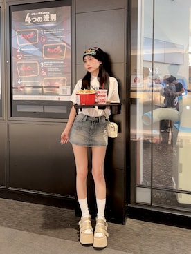 「GYDA（ジェイダ）のアイテム」を使った、𝑦𝑢𝑘𝑎 🦁さん（レディース・149cm）の夏コーディネート