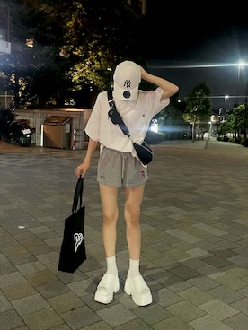 「アイテム（キャップ）」を使った、𝑦𝑢𝑘𝑎 🦁さん（レディース・149cm）の夏コーディネート