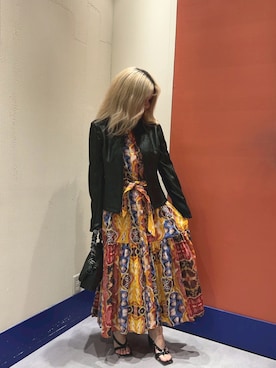 「Desigual（デシグアル）のChristian Lacroix エスニックプリント×ティアードシルエット ノースリーブドレス（ワンピース、その他）」を使った、Desigual ディアモール STAFFさん（レディース・151cm）の春コーディネート