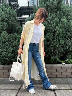 「Tシャツ×デニム」｜「アイテム（ワンピース/ドレス）」を使った、Desigual ディアモール STAFFさん（レディース・165cm）の春コーディネート