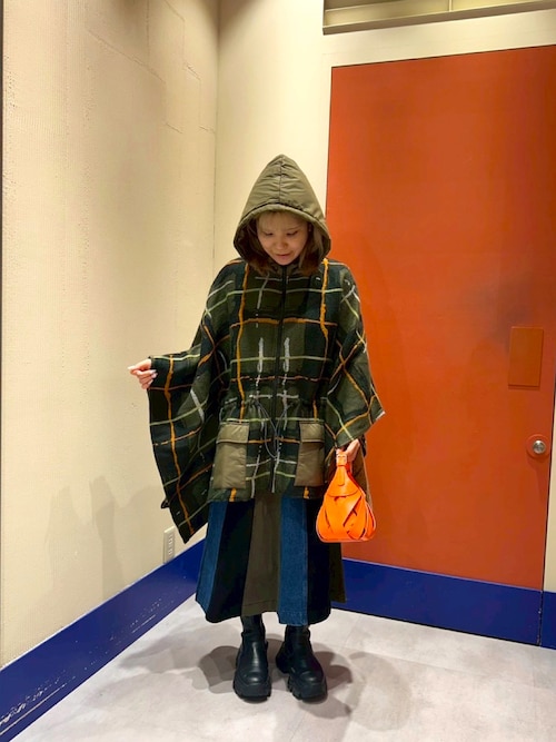 セール】フード付きチェック柄ポンチョ（ポンチョ）｜Desigual