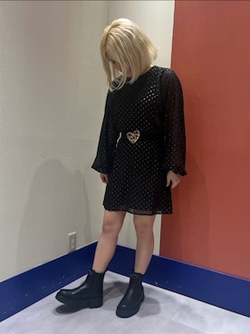 「Desigual（デシグアル）のアイテム（ブーツ）」を使った、Desigual ディアモール STAFFさん（レディース・151cm）の秋コーディネート