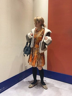 「アイテム（バレエシューズ）」を使った、Desigual ディアモール STAFFさん（レディース・151cm）の秋コーディネート