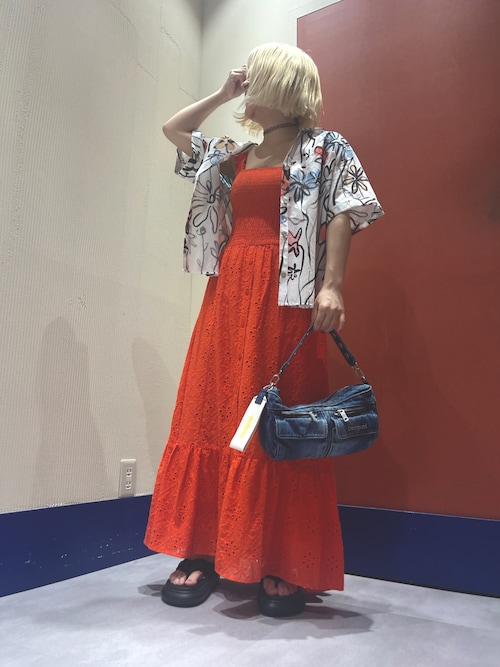 セール】透かし花柄のロングドレス（ワンピース）｜Desigual