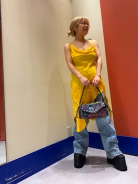 「Desigual（デシグアル）のアイテム（パンツ）」を使った、Desigual ディアモール STAFFさん（レディース・151cm）の夏コーディネート