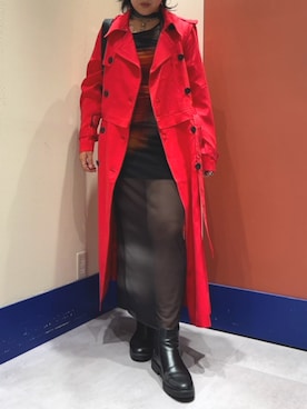 「アイテム（トレンチコート）」を使った、Desigual ディアモール STAFFさん（レディース・161cm）の秋コーディネート