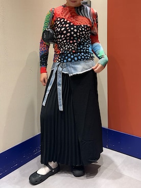 「Desigual（デシグアル）のアイテム」を使った、Desigual ディアモール STAFFさん（レディース・161cm）の夏コーディネート