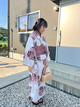 「utatane（ウタタネ）のアイテム（浴衣）」を使った、toricotさん（レディース・155cm・10代）の夏コーディネート