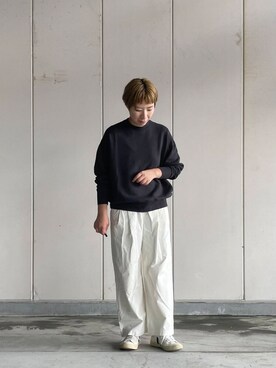 「かぐれ（カグレ）のコットン2タックワイドパンツ（その他パンツ）」を使った、いわぶさん（レディース・168cm）の秋コーディネート