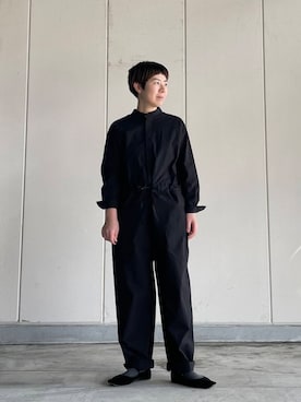 「ナチュラルスタイル」｜「アイテム（オールインワン・サロペット）」を使った、いわぶさん（レディース・168cm）の冬コーディネート