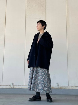 「doors」｜「アイテム（ピーコート）」を使った、いわぶさん（レディース・168cm）の冬コーディネート