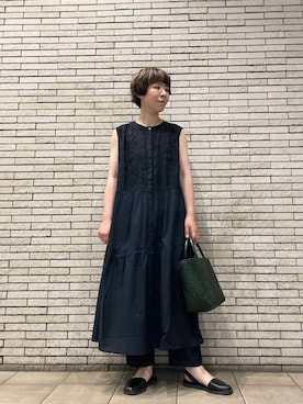 2サイズ展開』フロント刺繍ノースリーブワンピースを使った人気