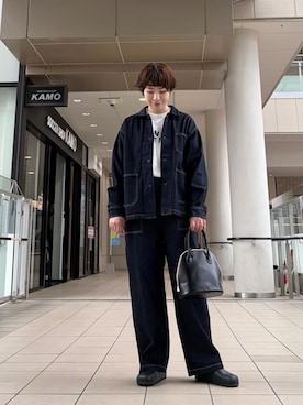 「かぐれ（カグレ）のアイテム（デニムパンツ）」を使った、いわぶさん（レディース・168cm）の秋コーディネート