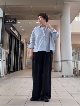「FORK&SPOON（フォークアンドスプーン）のアイテム（シャツ/ブラウス）」を使った、いわぶさん（レディース・168cm）の夏コーディネート