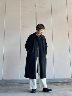 「アイテム（ステンカラーコート）」を使った、いわぶさん（レディース・168cm）の秋コーディネート