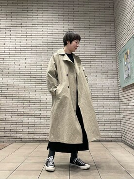 「かぐれ」｜「アイテム（トレンチコート）」を使った、いわぶさん（レディース・168cm）の春コーディネート