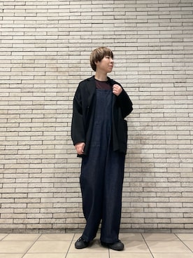 「アイテム（サロペット/オーバーオール）」を使った、いわぶさん（レディース・168cm）の秋コーディネート