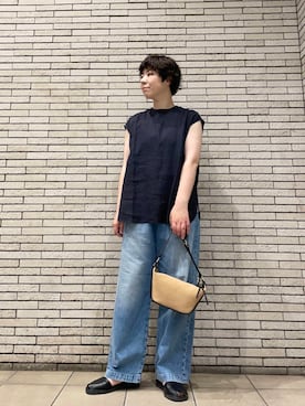 「MARCO BIANCHINI（マルコビアンチーニ）のアイテム」を使った、岩部恵さん（レディース・168cm）の夏コーディネート
