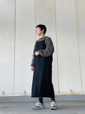 2WAY仕様』 ウールVネックワンピースを使った人気ファッション