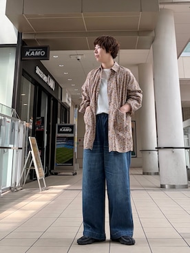 「かぐれ（カグレ）のアイテム（デニムパンツ）」を使った、いわぶさん（レディース・168cm）の秋コーディネート
