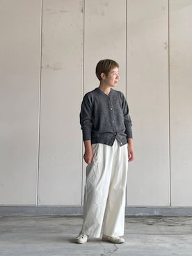 「かぐれ（カグレ）のコットン2タックワイドパンツ（その他パンツ）」を使った、いわぶさん（レディース・168cm）の夏コーディネート