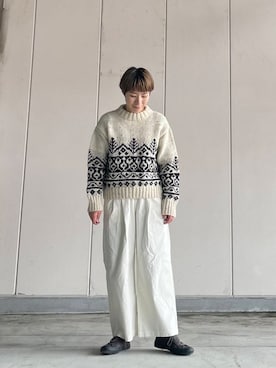 「かぐれ（カグレ）のコットン2タックワイドパンツ（その他パンツ）」を使った、いわぶさん（レディース・168cm）の秋コーディネート