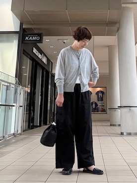 「かぐれ（カグレ）のコットンエアリーカーディガン（カーディガン/ボレロ、グレー系）」を使った、いわぶさん（レディース・168cm）の夏コーディネート