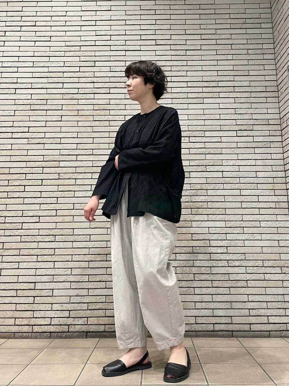 新品タグ付き かぐれ『2WAY仕様』 ジャガードパッチワークブラウス