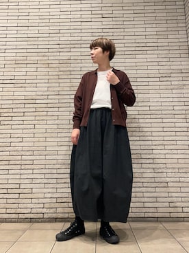 「ニットカーディガン」｜いわぶさん（レディース・168cm）の秋コーディネート