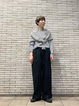 「アイテム（ストール/ショール）」を使った、いわぶさん（レディース・168cm）の秋コーディネート