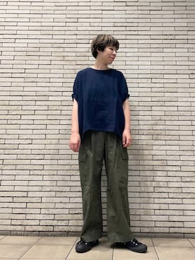 「かぐれ（カグレ）のユーティリティーイージーパンツ（その他パンツ）」を使った、いわぶさん（レディース・168cm）の夏コーディネート