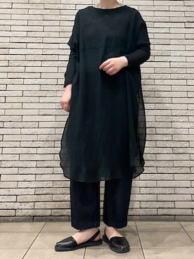 「アイテム（ワンピース/ドレス）」を使った、岩部恵さん（レディース・168cm）の夏コーディネート
