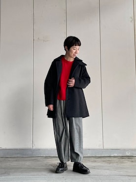 「doors」｜「アイテム（ピーコート）」を使った、いわぶさん（レディース・168cm）の冬コーディネート