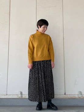 「URBAN RESEARCH DOORS（アーバンリサーチドアーズ）のタートルネックニット（ニット/セーター）」を使った、いわぶさん（レディース・168cm）の冬コーディネート