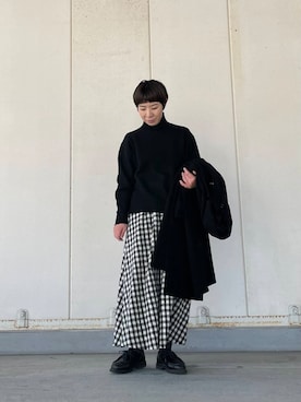 「URBAN RESEARCH DOORS（アーバンリサーチドアーズ）のタートルネックニット（ニット/セーター）」を使った、いわぶさん（レディース・168cm）の冬コーディネート