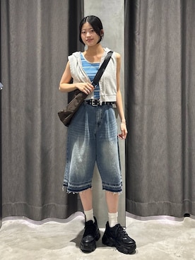 「アイテム（パーカー）」を使った、meiさん（レディース・166cm・20代）の夏コーディネート