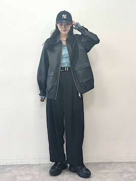 「アイテム（キャップ）」を使った、meiさん（レディース・167cm）の夏コーディネート
