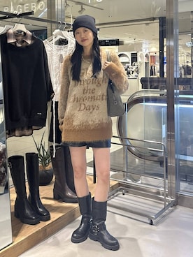 「アイテム（ボストンバッグ、グリーン系）」を使った、meiさん（レディース・167cm）の秋コーディネート