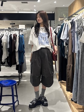 「PBLIM（ページボーイリム）のアイテム」を使った、meiさん（レディース・167cm）の夏コーディネート